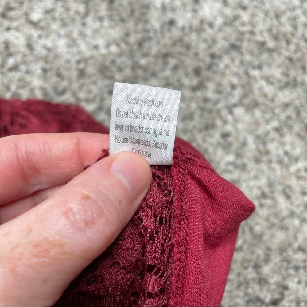 Altar’d State Intimates Burgundy Maroon Sheer Lace Bralette Small Medium